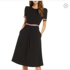 Nordstrom 1901 Striped Trim Midi Dress